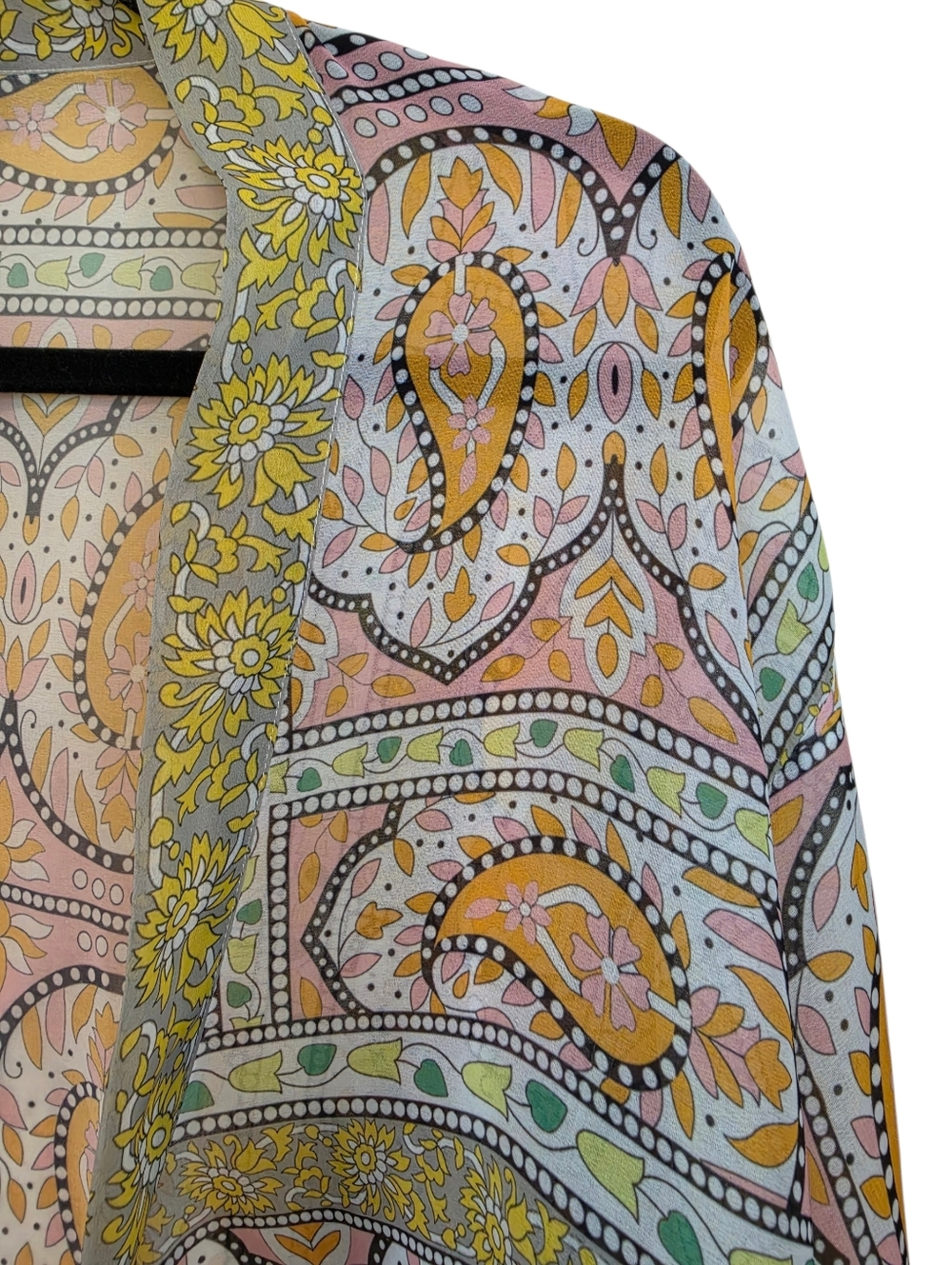 Anthropologie Tie-Front Paisley Kimono Wrap Top - One Size - Picture 3 of 7